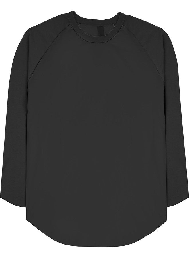 Hat and Beyond Mens Vintage Baseball Raglan 3/4 Sleeve Plain Casual Tee Basic Active T Shirts (X-Large, 1hc08_Black/Black) - Image 2